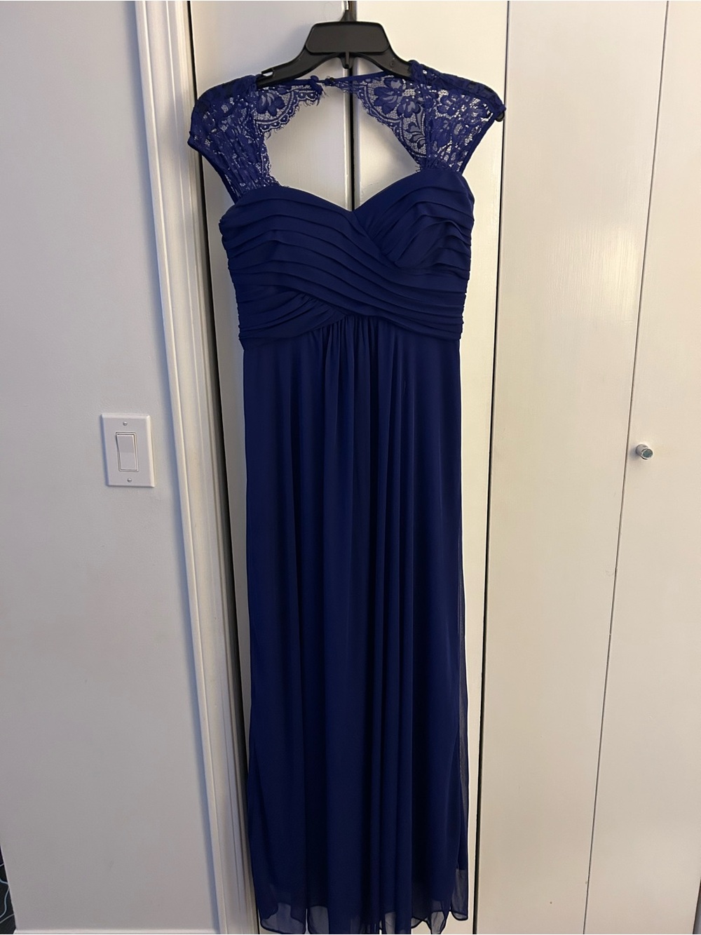 Scarlett Royal Blue Lace Detail Evening Dress